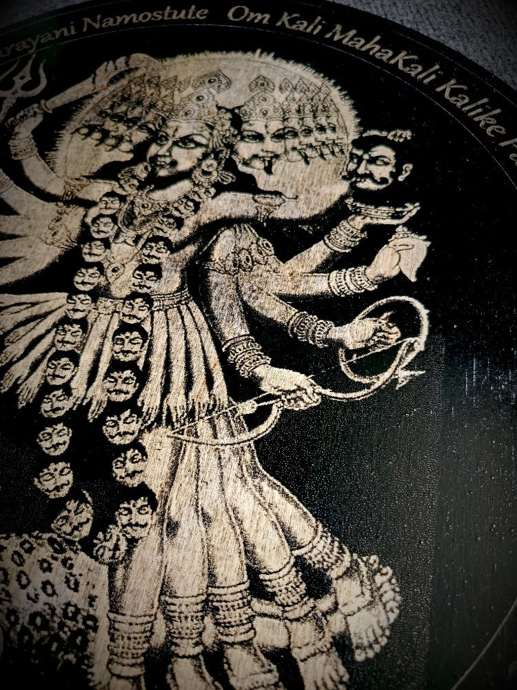 Goddess Maha Kali Wooden Wall Decor (40 cm)