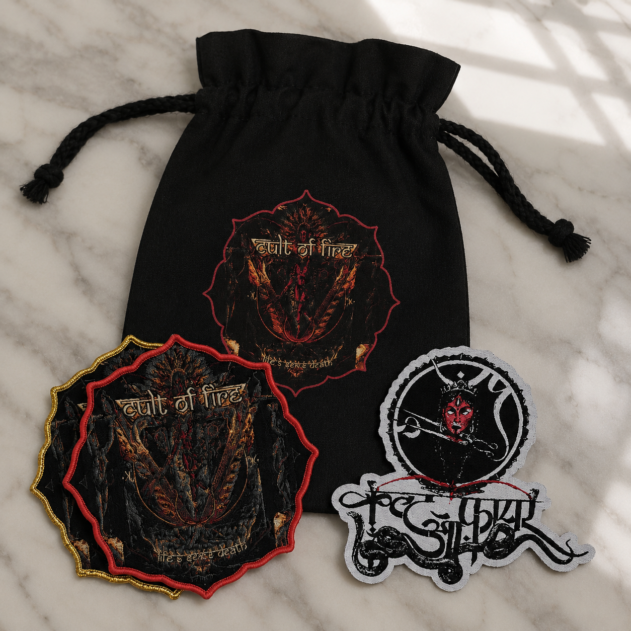 Cult of Fire – Life, Sex and Death (Cotton Bag + 2 Patches)