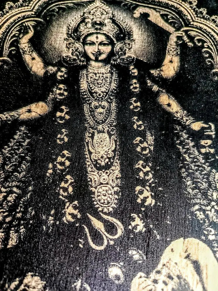Goddess Kali Maa Wooden Wall Decor (19 cm)