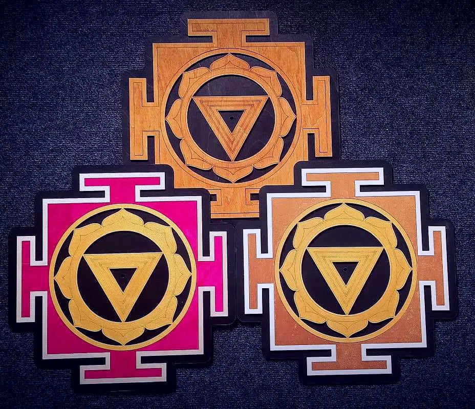 Goddess Kali Yantra Wooden Wall Decor (40 cm)