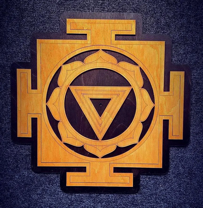 Goddess Kali Yantra Wooden Wall Decor (40 cm)