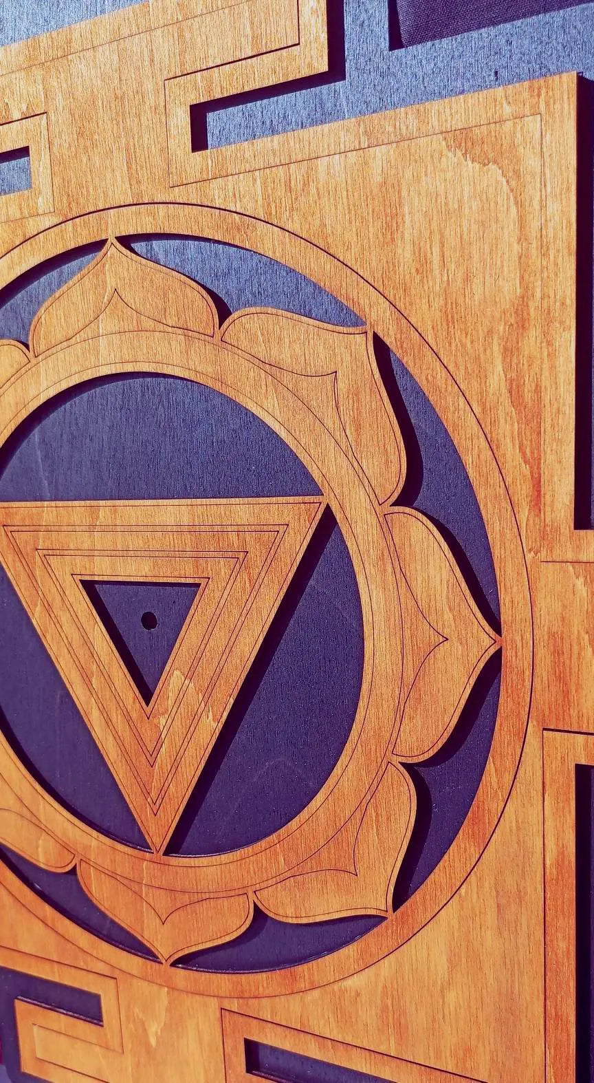Goddess Kali Yantra Wooden Wall Decor (40 cm)
