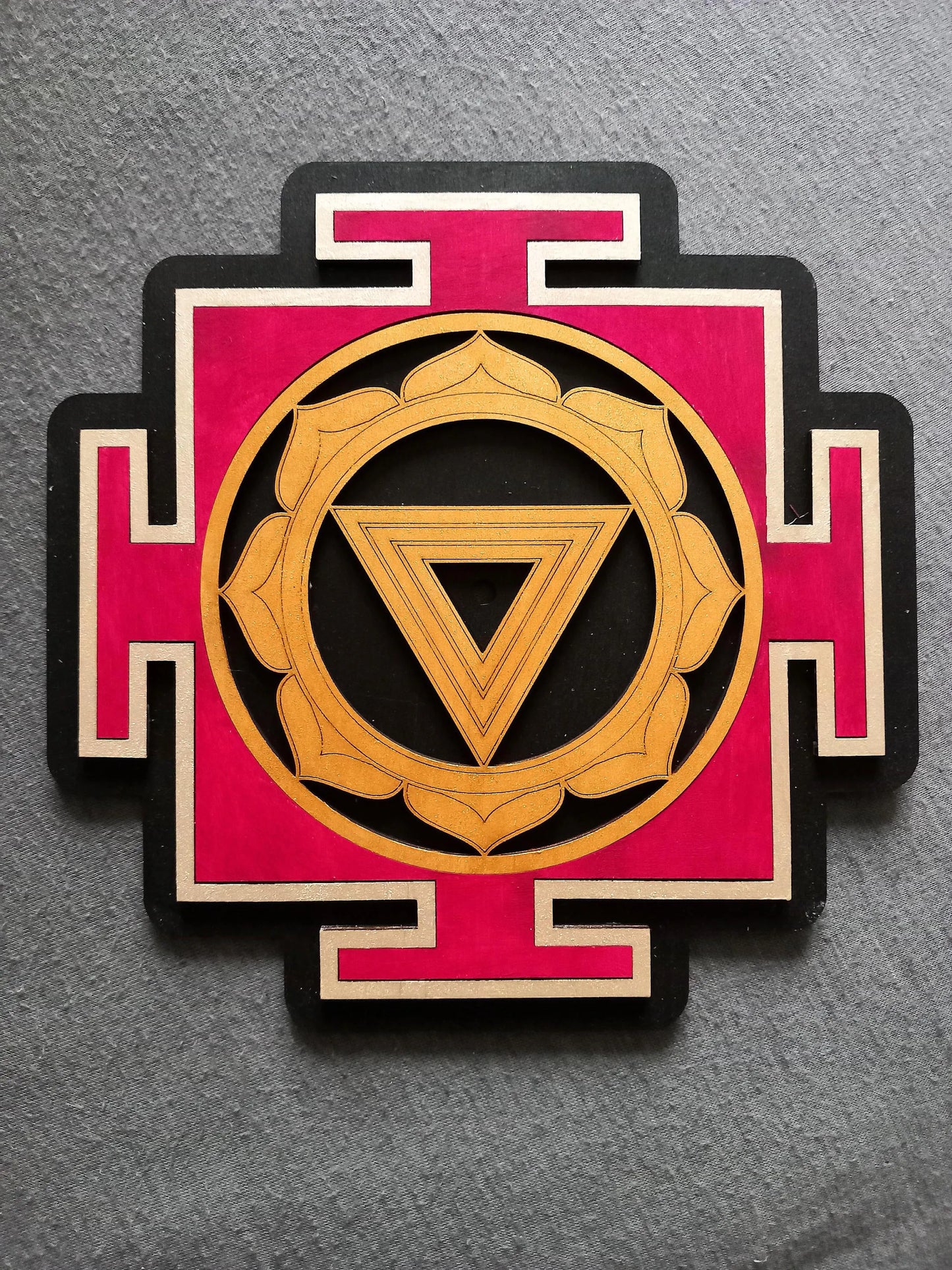 Goddess Kali Yantra Wooden Wall Decor (40 cm)