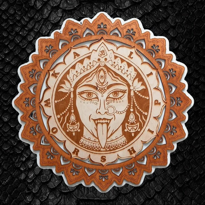 Goddess Kali Worship Mandala White/Red (40 cm)
