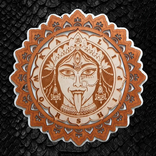 Goddess Kali Worship Mandala White/Red (40 cm)