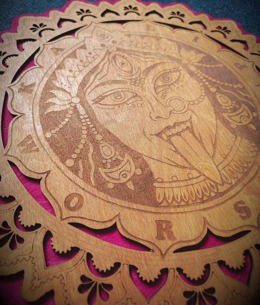 Goddess Kali Worship Mandala White/Red (40 cm)