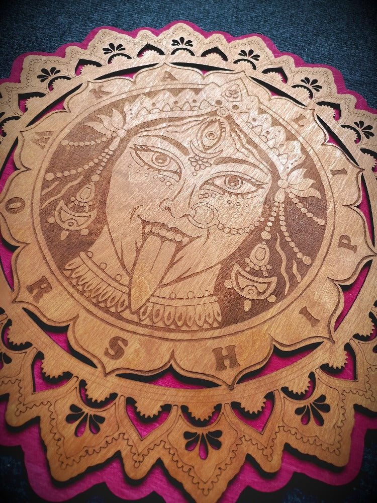 Goddess Kali Worship Mandala White/Red (40 cm)