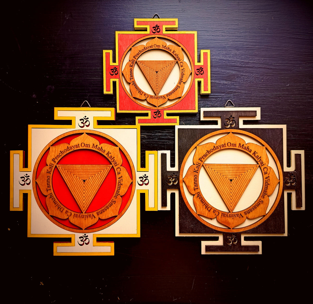 Goddess Kali Yantra Wooden Wall Decor (20/15 cm)