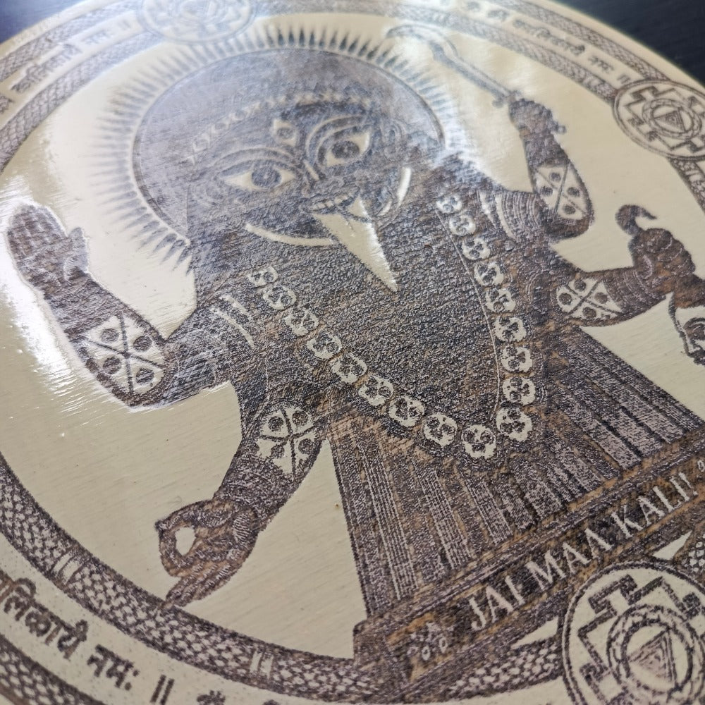 Goddess Kali from Kalighat temple Wooden Wall Decor (20 cm)