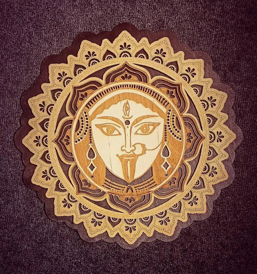 Kali Maa Mandala Wooden Wall Decor