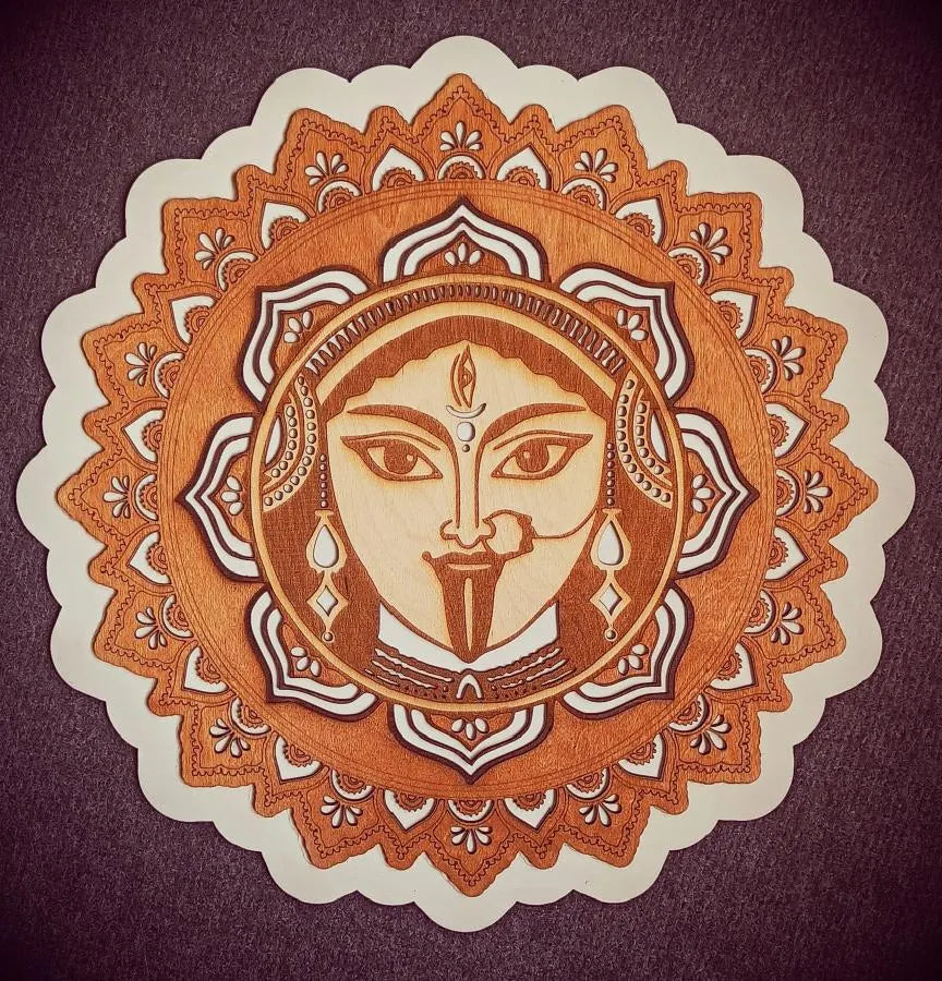Kali Maa Mandala Wooden Wall Decor
