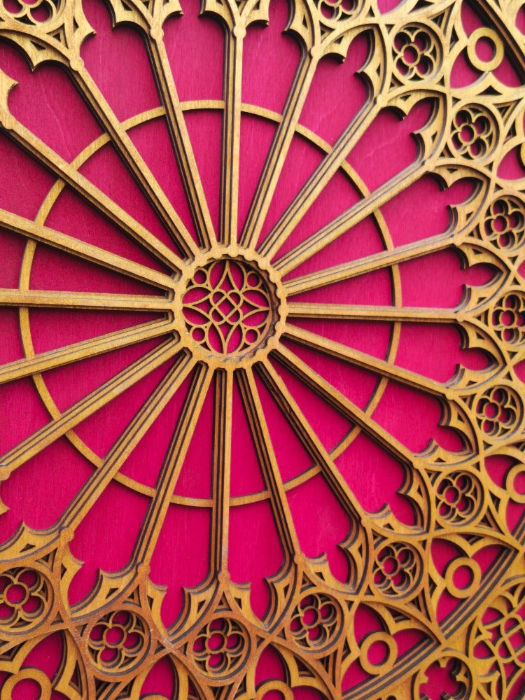 Multilayer Gothic Cathedral Rosette Window
