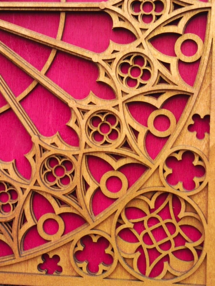 Multilayer Gothic Cathedral Rosette Window