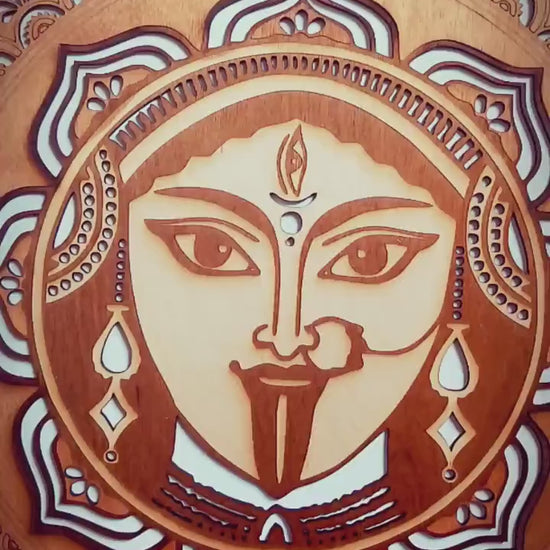 Kali Maa Mandala Wooden Wall Decor