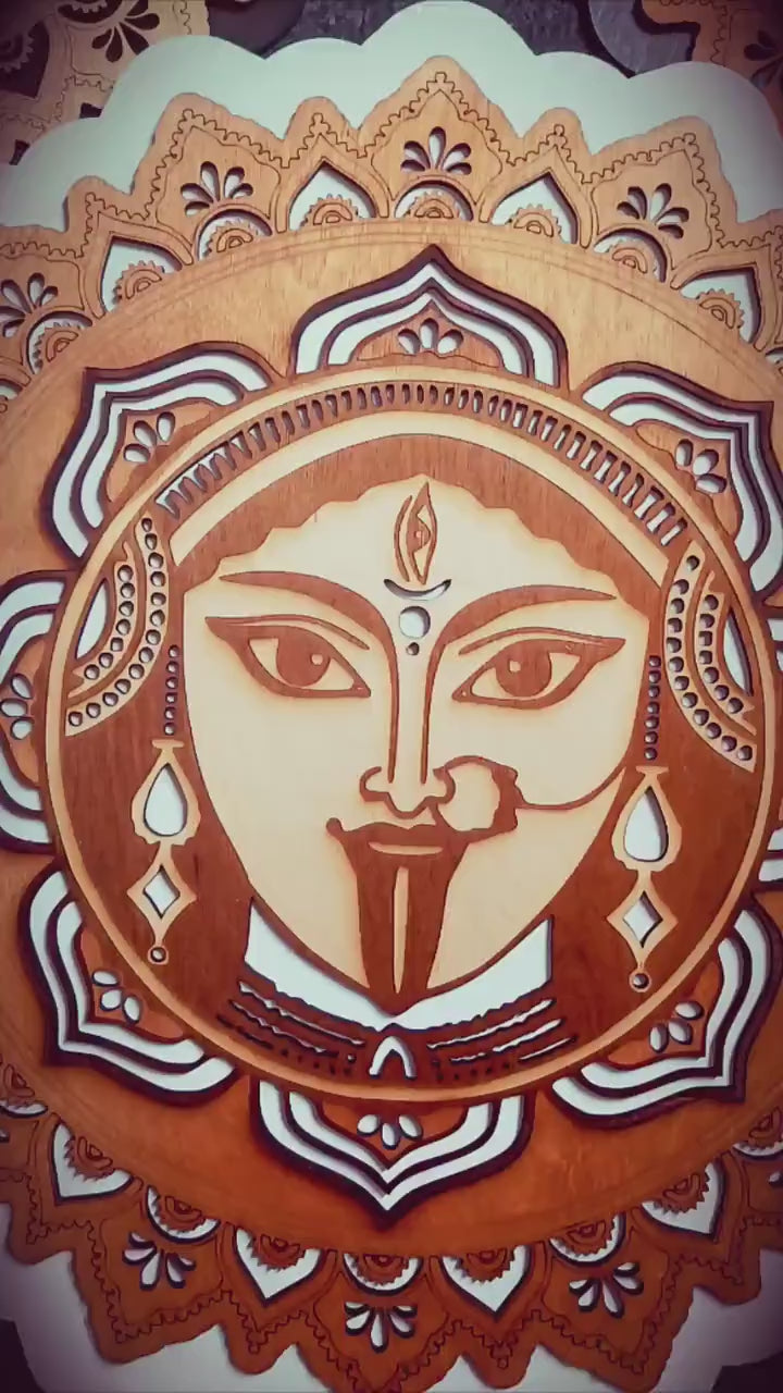 Kali Maa Mandala Wooden Wall Decor